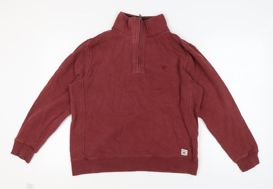 Fat Face Men's Red 1/4 Zip Sweatshirt M