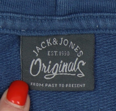 Jack & Jones Men's Blue Hoodie, M, Pullover Style