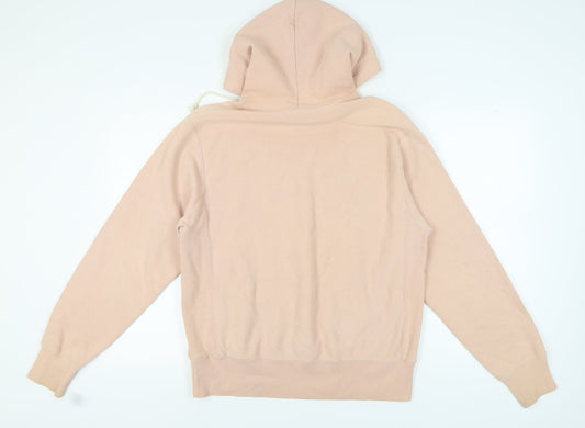 Champion Beige Pullover Hoodie Medium Unisex