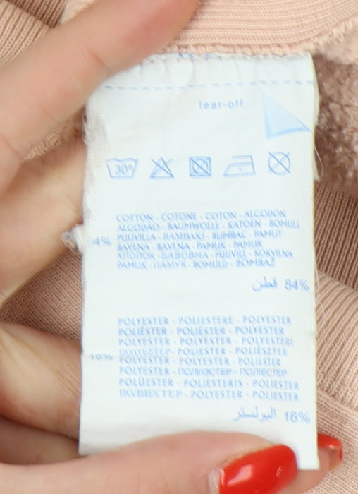 Champion Beige Pullover Hoodie Medium Unisex