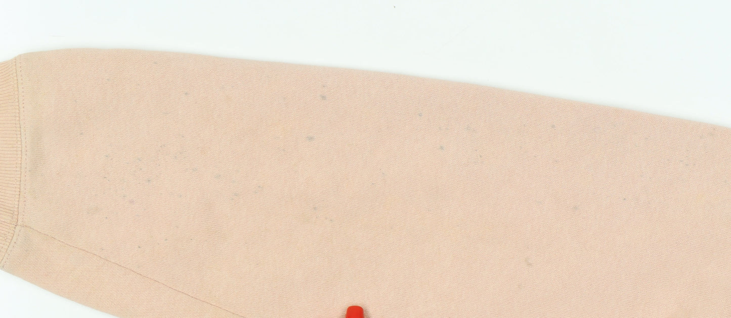 Champion Beige Pullover Hoodie Medium Unisex