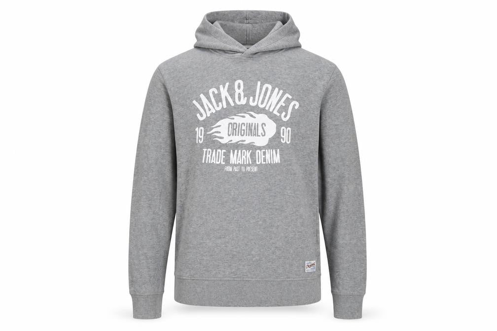 Unisex Adults UK L Regular JACK & JONES Grey Pullover Hoodie