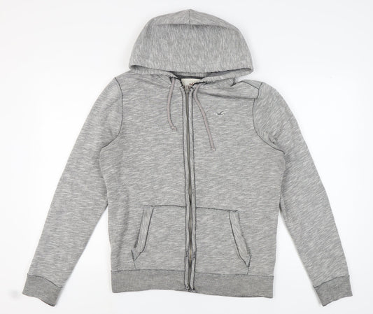 Hollister Men's Grey Full Zip Hoodie, Size M