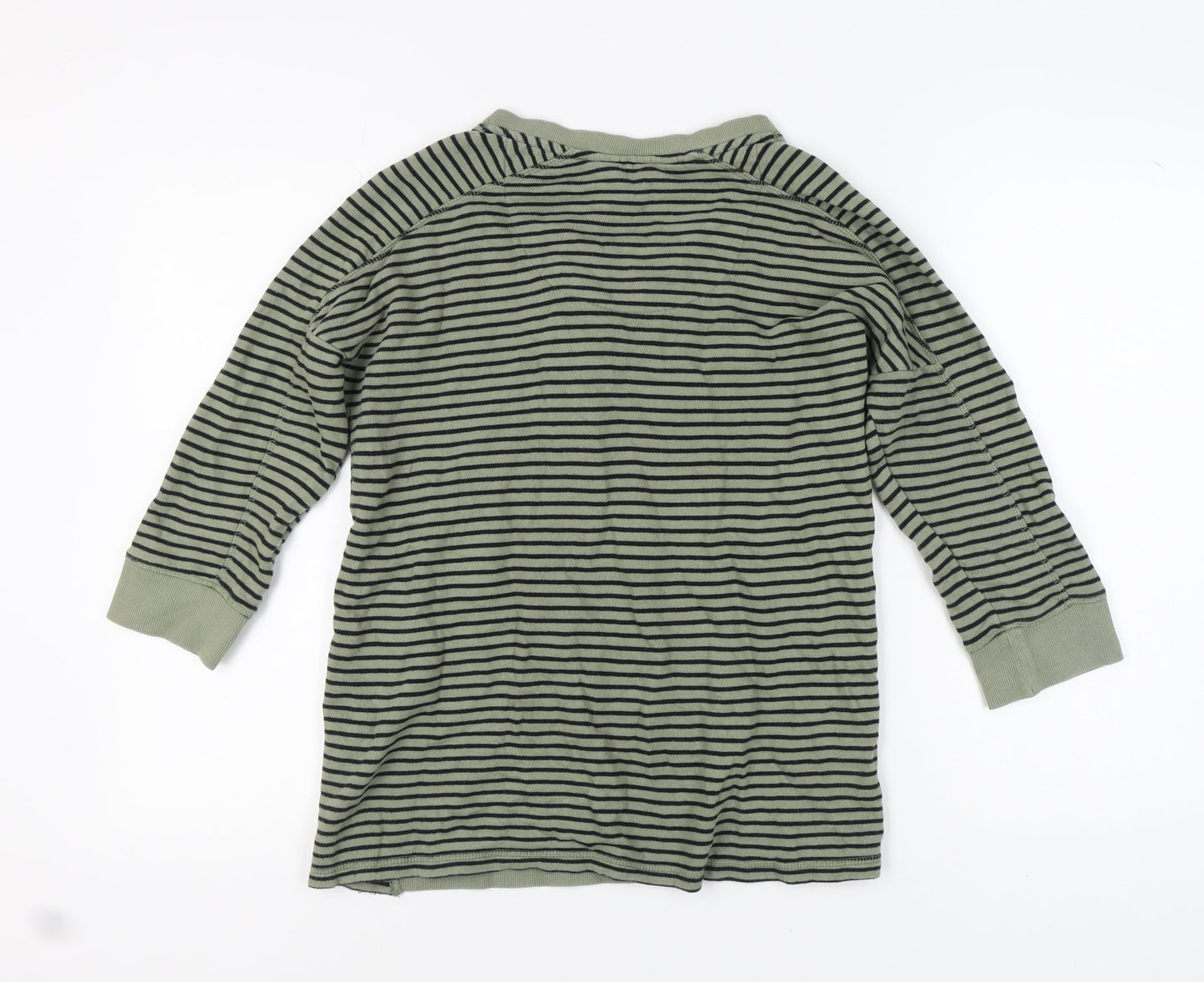 Next Women's Green Striped Sweatshirt, Size 12, Crew Neck