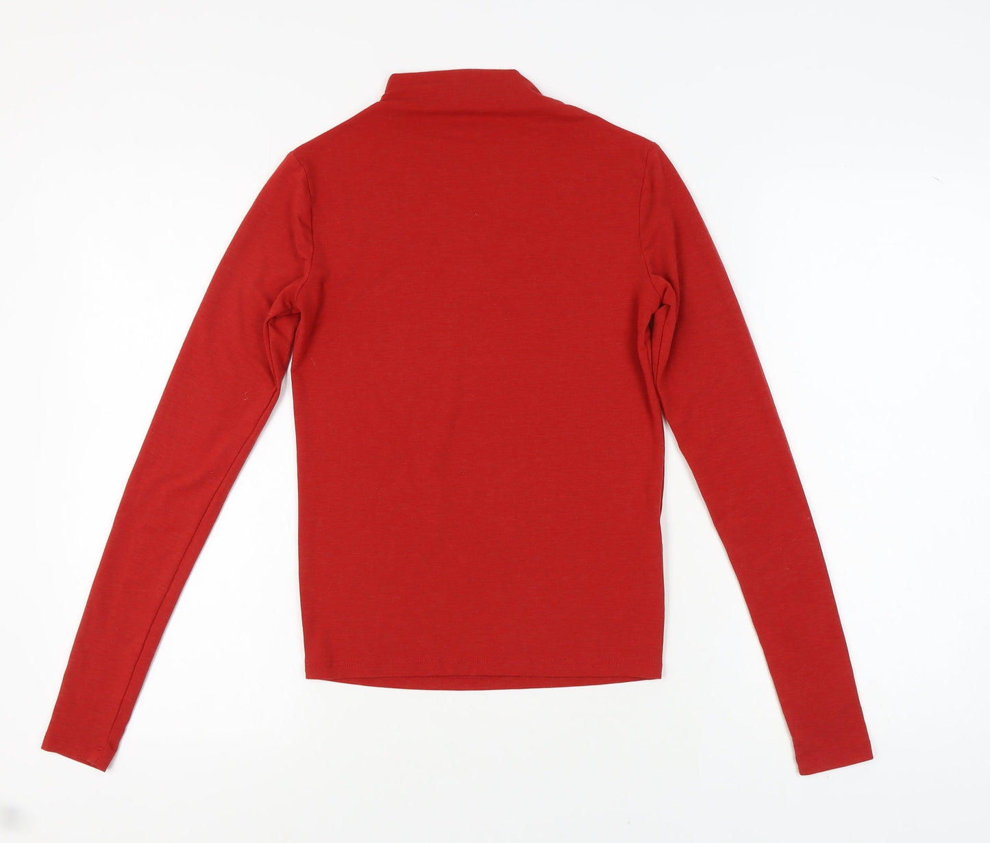 MNG Women's Red Long Sleeve Mock Neck T-Shirt Size 10