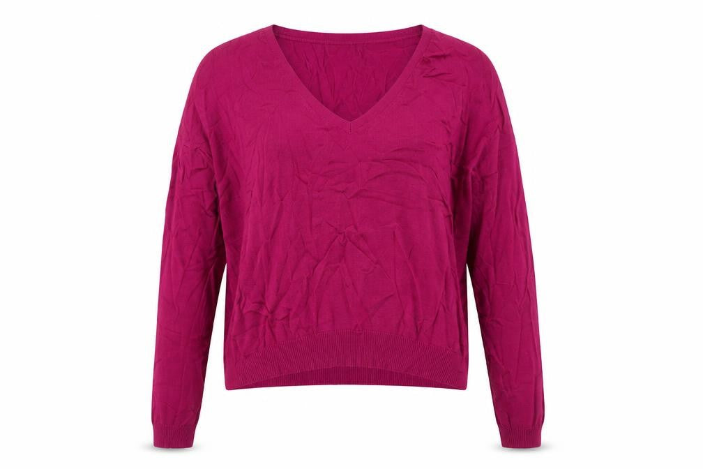 MNG Women's Pink V-Neck Long Sleeve Jumper M