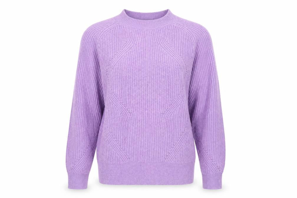 Marks and Spencer Women's Purple Cable-Knit Pullover Jumper XS