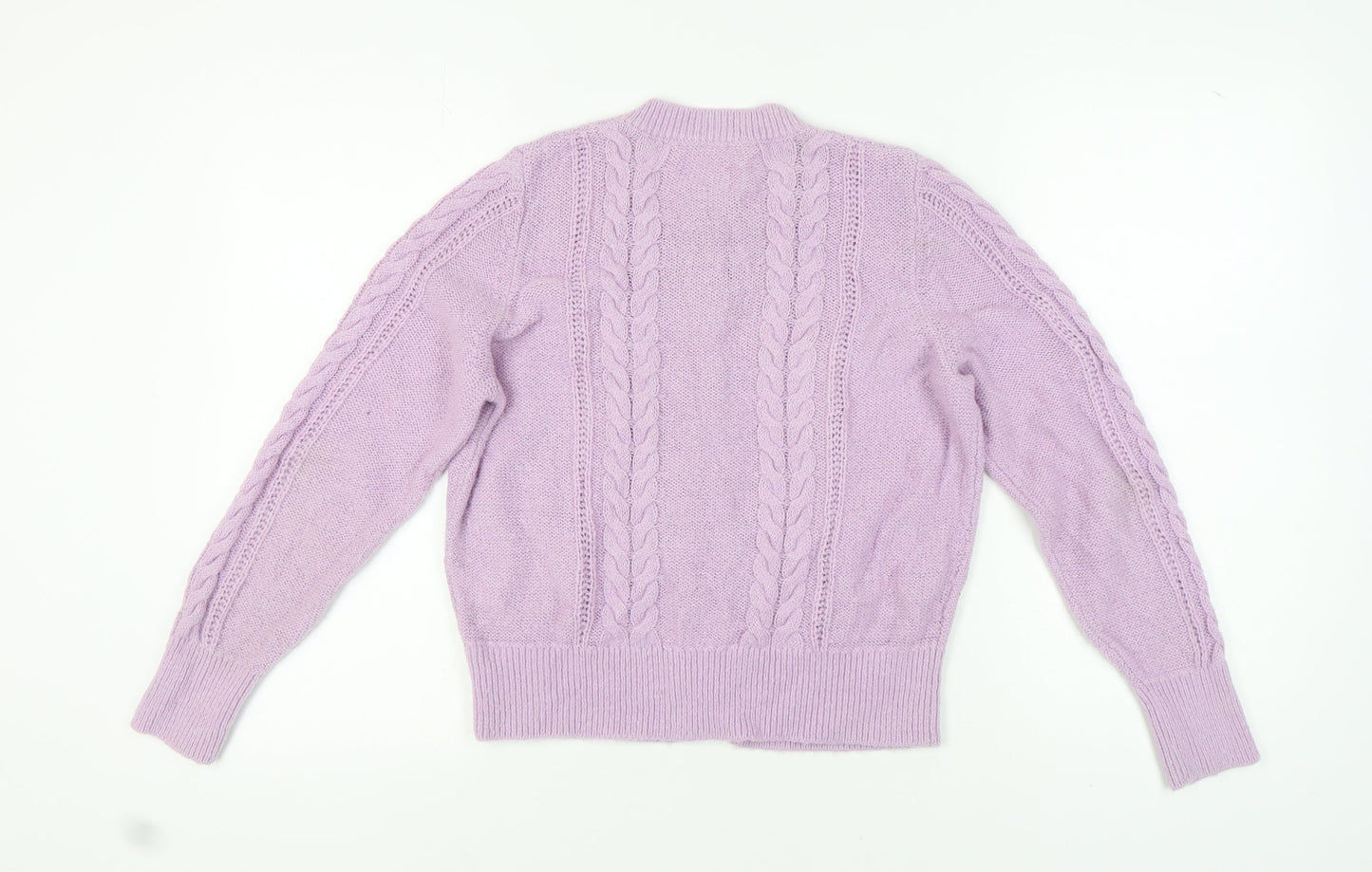 AND/OR Women's Purple Cable-Knit Cardigan