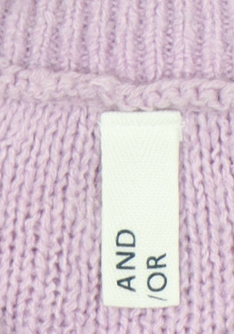 AND/OR Women's Purple Cable-Knit Cardigan