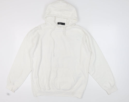 bohooMAN Men's White Dragon Graphic Hoodie M