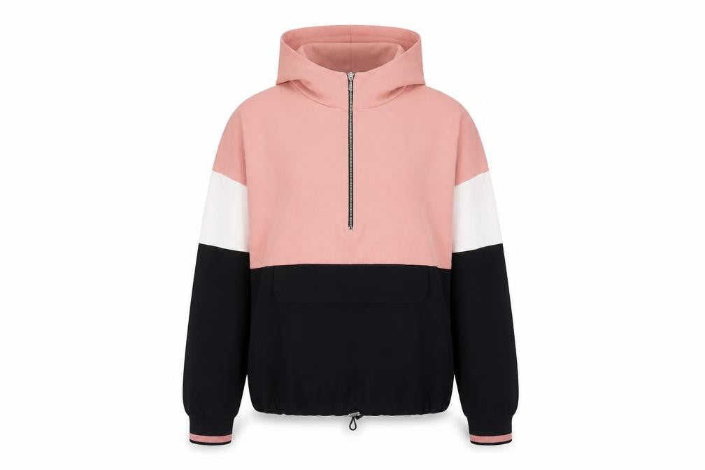Zara Women's Pink Hoodie, Size S, Colourblock Style