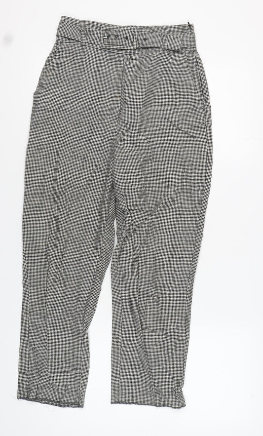 Zara Women's Black & White Check Trousers S