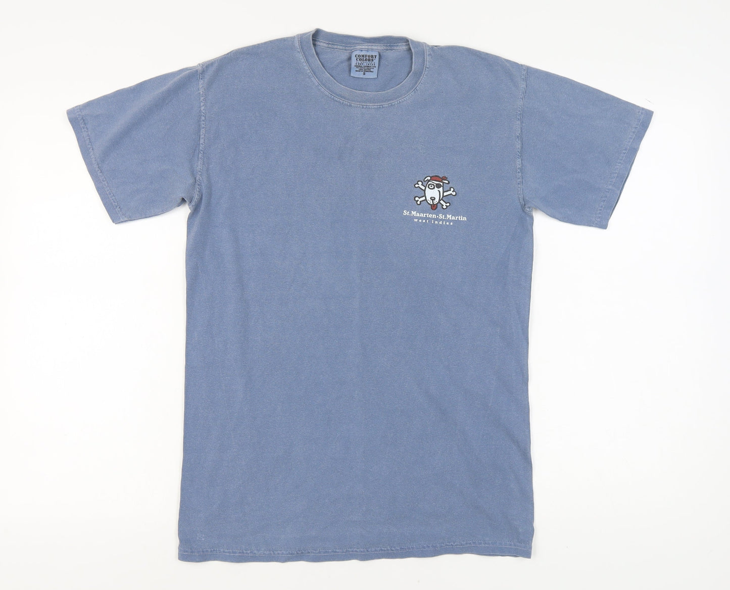 Comfort Colors Men's Blue Graphic Print T-Shirt Size S