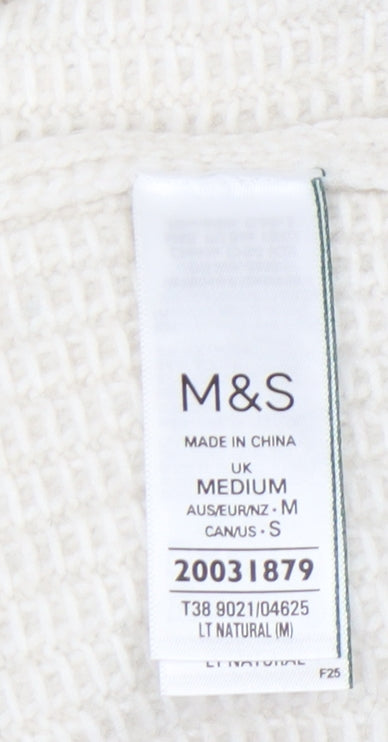 Marks and Spencer Women's Ivory Roll Neck Jumper M