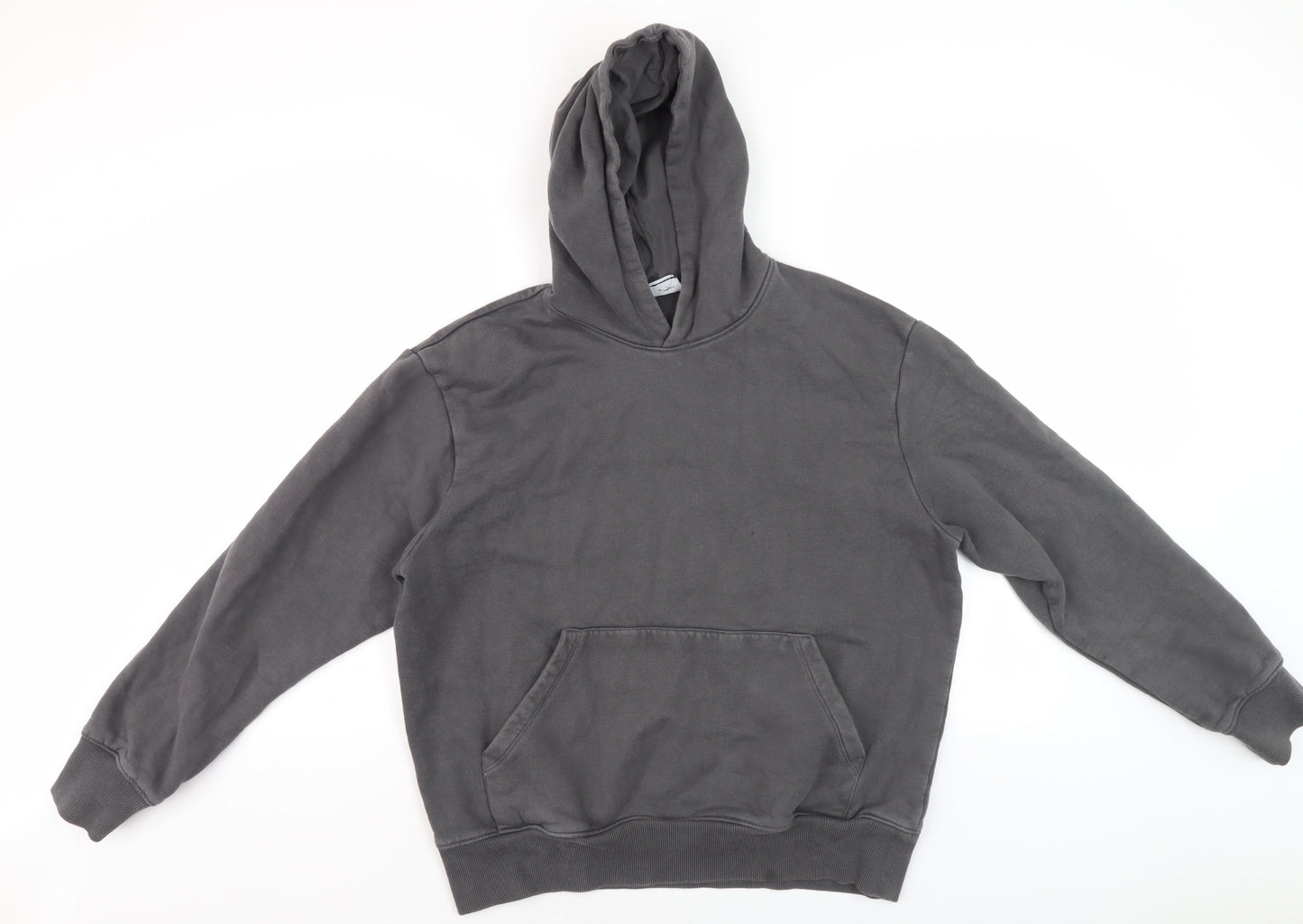 ASOS DESIGN Men's Grey S Pullover Hoodie Fleece