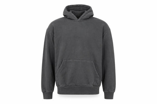 Front view of ASOS DESIGN Men's Grey S Pullover Hoodie Fleece