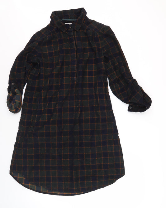 Fat Face Women's Plaid Shirt Dress, Multicoloured, Size 12