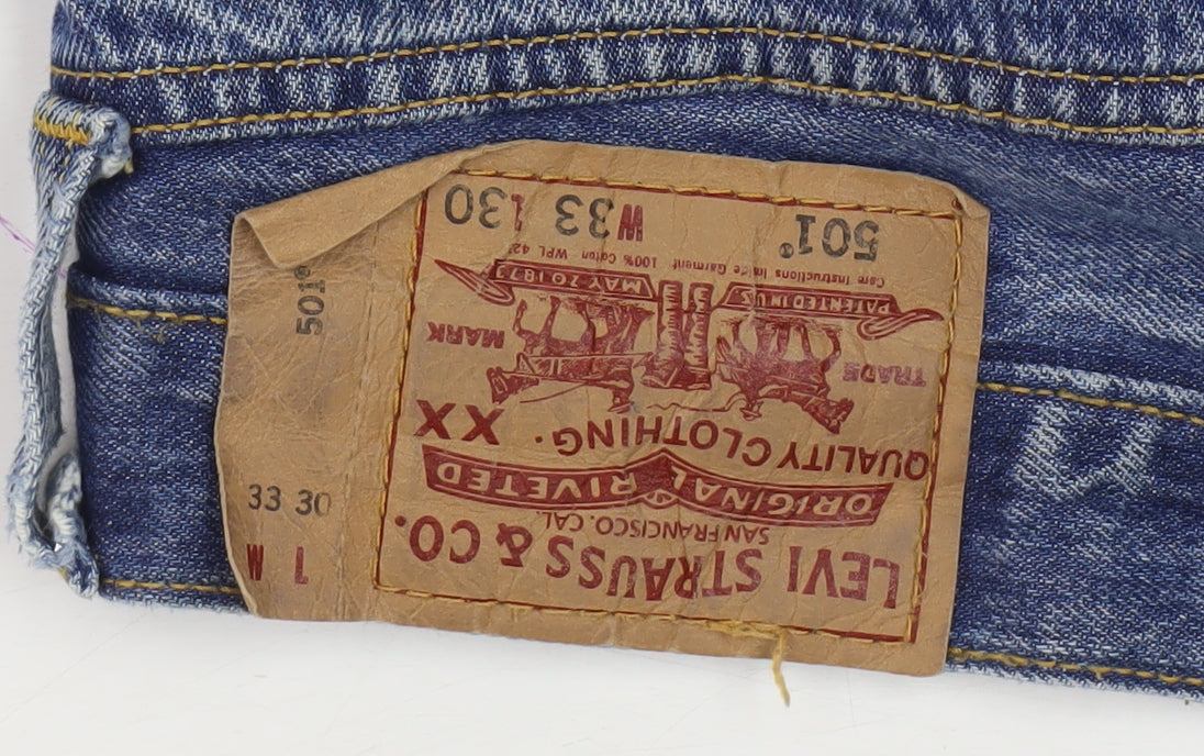 Levi's Men's Blue Straight Jeans Size M 501 Mid Rise