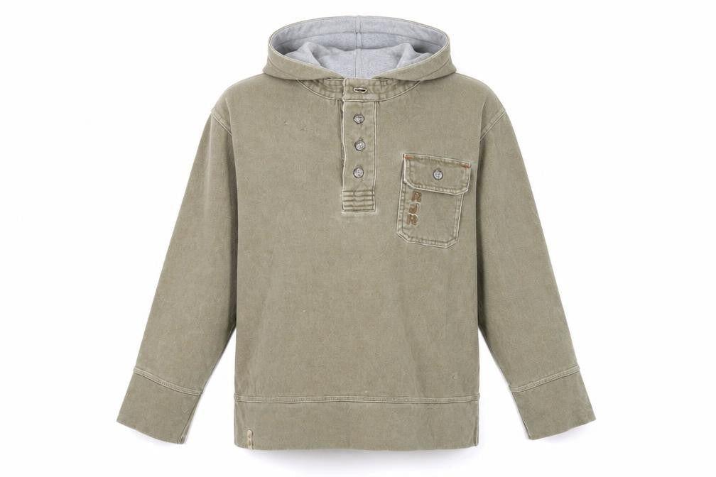 Front view of RJR.John Rocha boys’ brown hoodie 8-9 years henley style