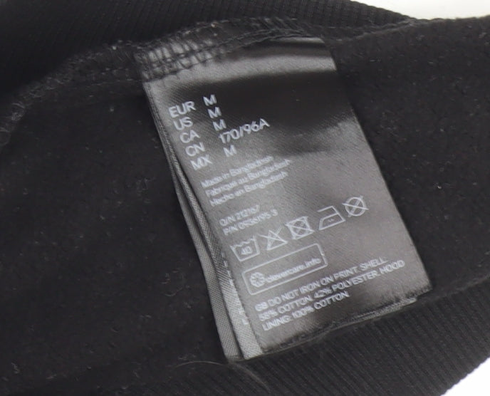 H&M Divided NASA Black Pullover Hoodie M Unisex