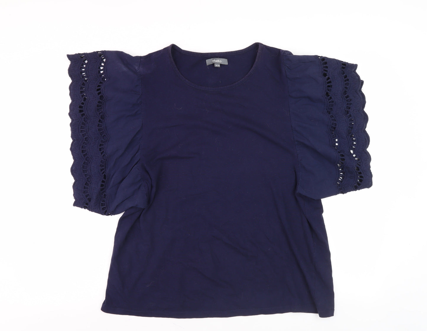 Studio Women’s Blue Cotton T-Shirt Size 16