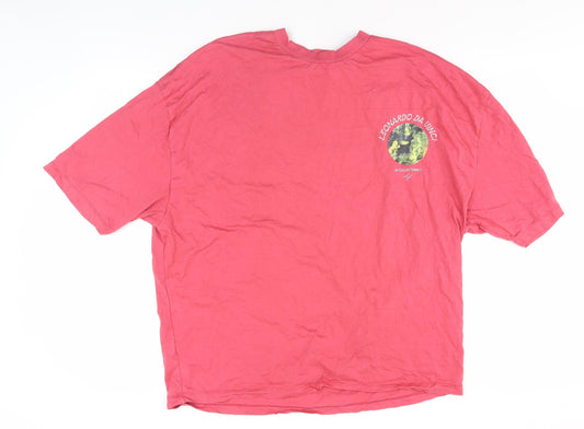 ASOS DESIGN Leonardo Da Vinci Men’s Red Art Graphic T-Shirt M
