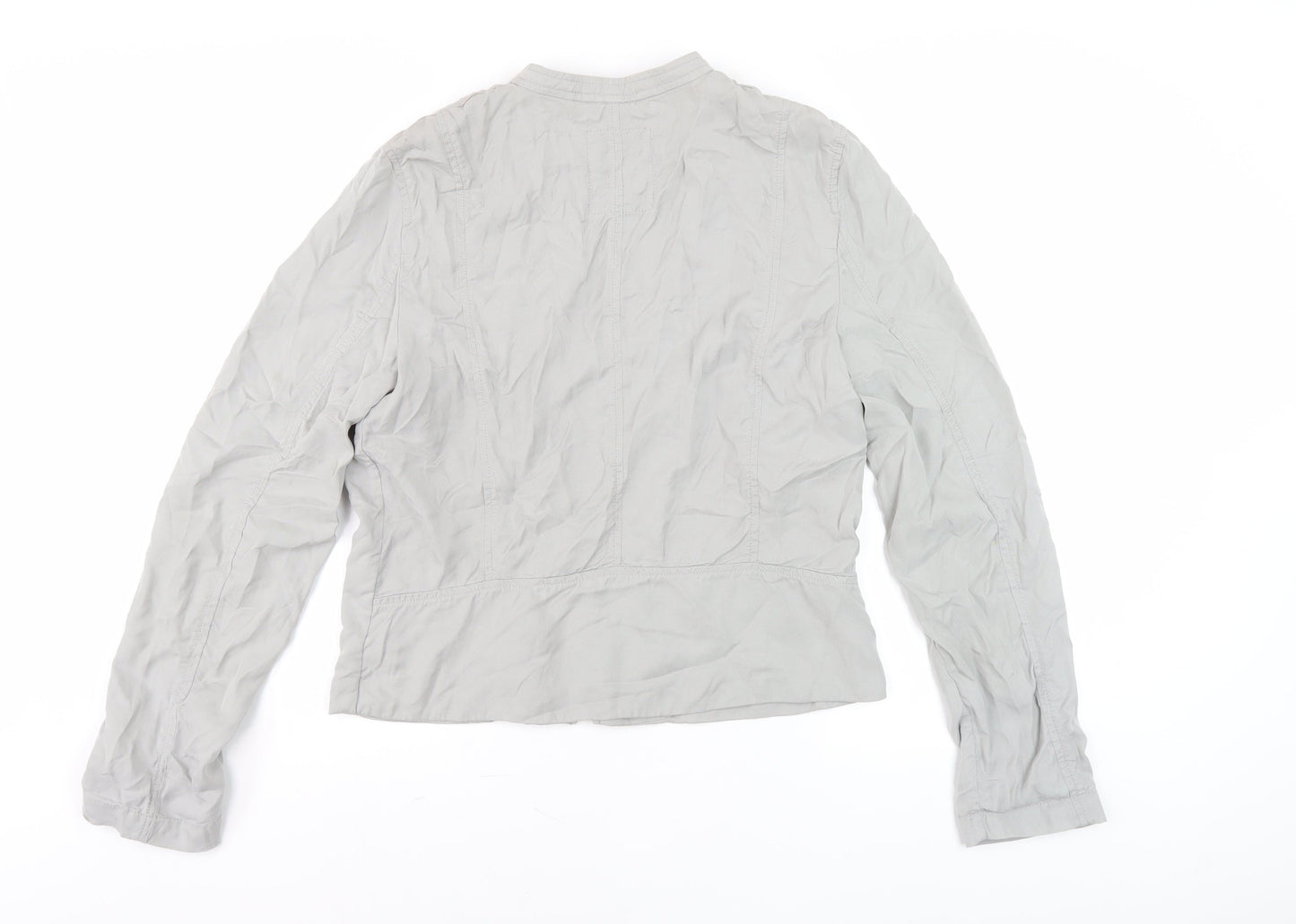 GAP Men's Grey Basic Jacket L Tall Zip Stand-Up Collar