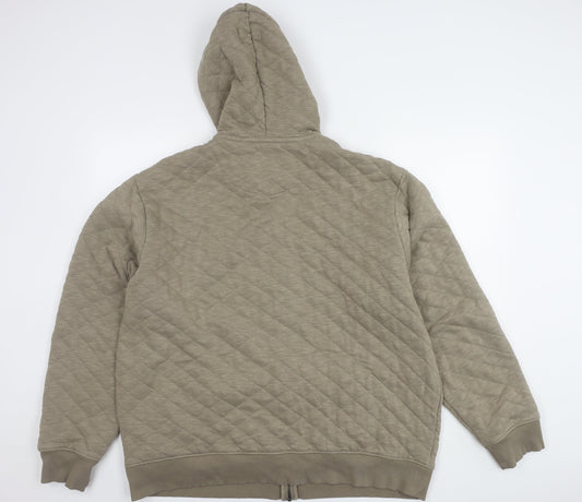 Next Men's Beige 2XL Hooded Jacket with Zip Pockets