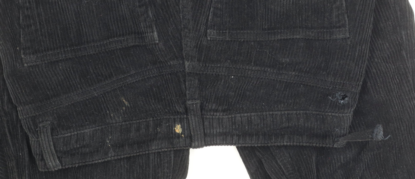 Topshop Women's Black Corduroy Trousers Size 8 Casual Comfy