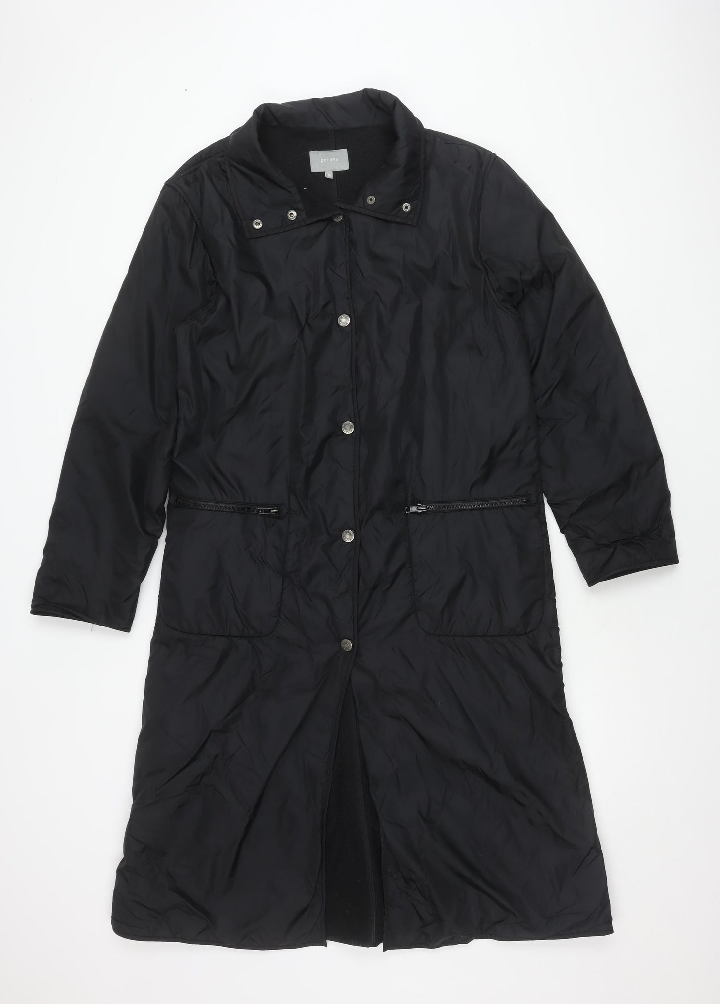 Per Una Black Women's M Long Sleeve Trench Coat