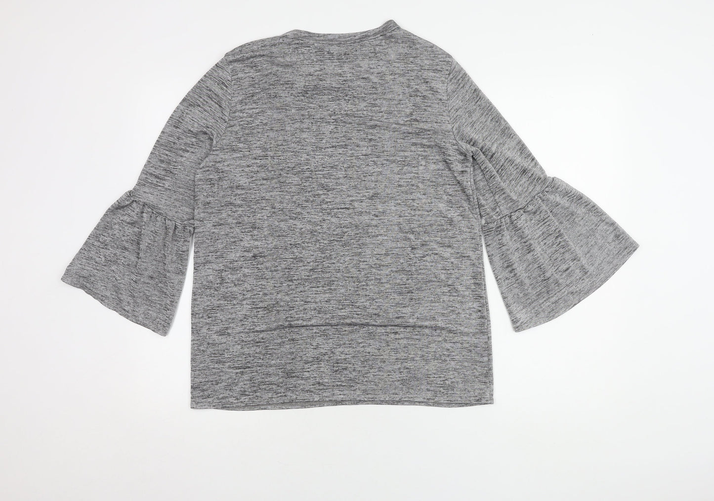 Dorothy Perkins Grey Women's Top Size 14 Bell Sleeve