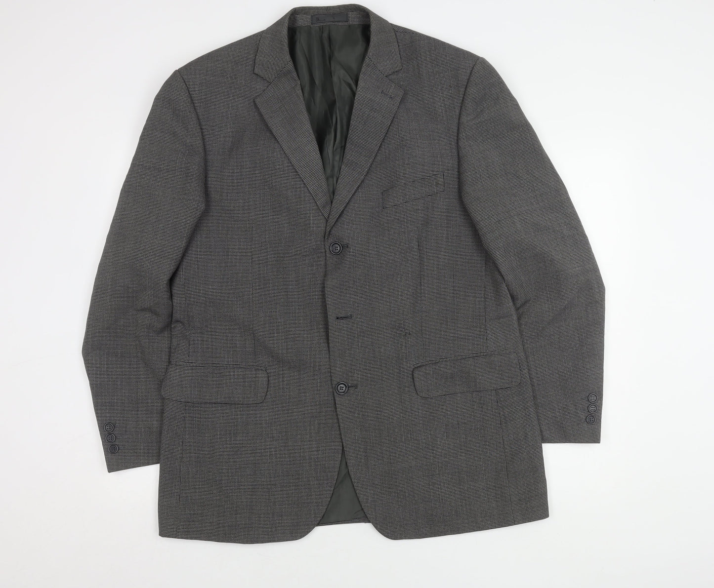 BHS Men's Grey Check Blazer, 42R, Business Jacket