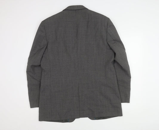 BHS Men's Grey Check Blazer, 42R, Business Jacket