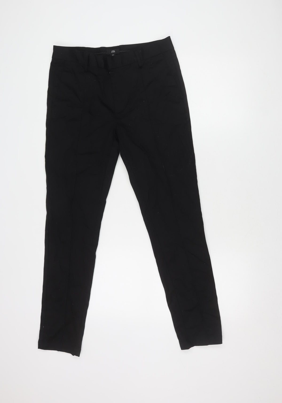 River Womens Island Black Straight Trousers Size 30