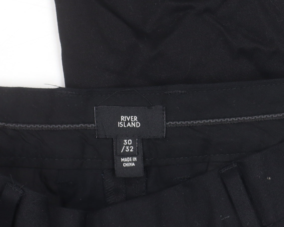 River Womens Island Black Straight Trousers Size 30