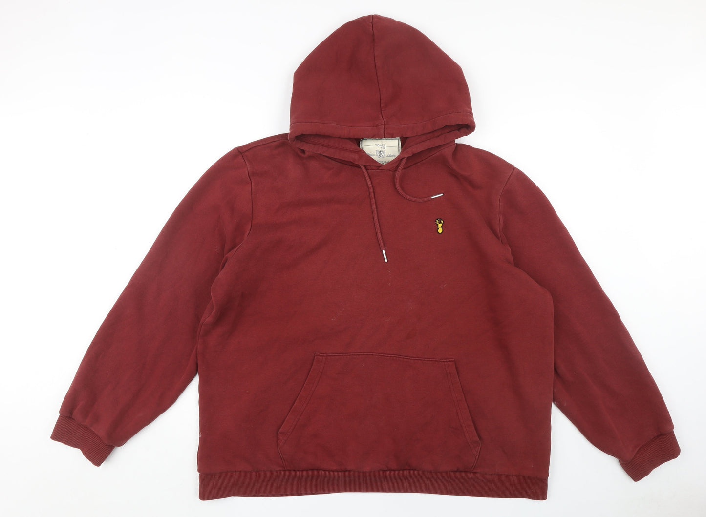 Next Men's Red XL Pullover Hoodie with Logo