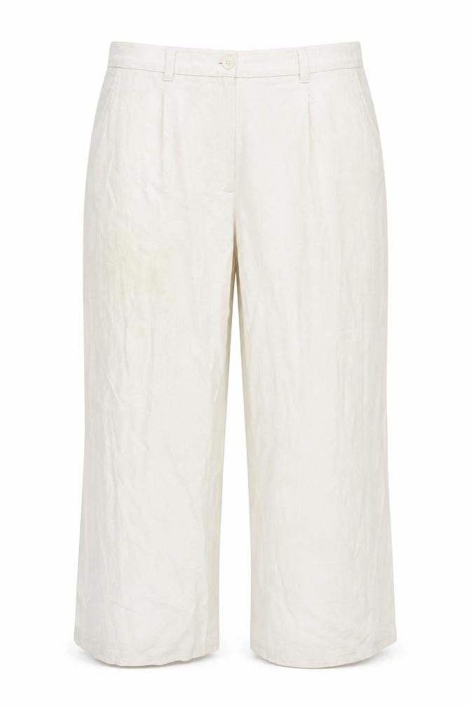 Front view of ASOS Design Women's Beige Wide-Leg Trousers, size 22