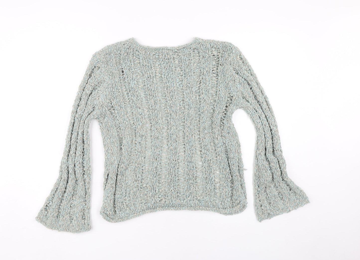 H&M Women's Blue Open-Knit Jumper, Size S
