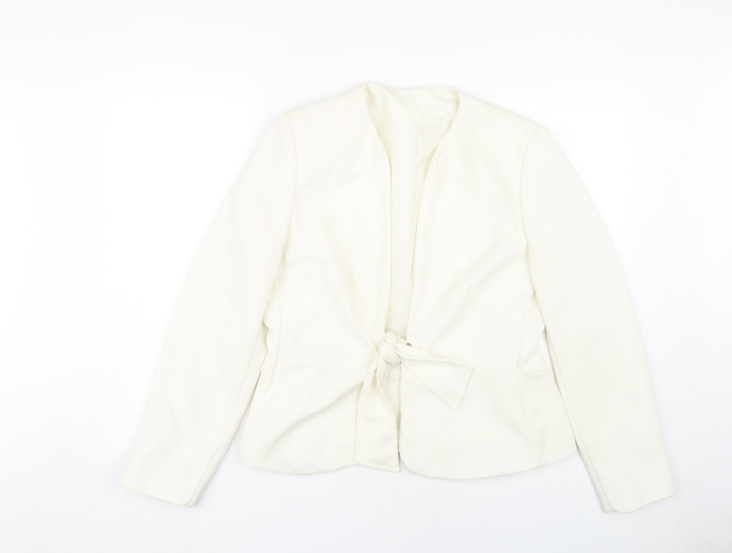 BHS Women's Ivory Belted Jacket Size 14 Formal