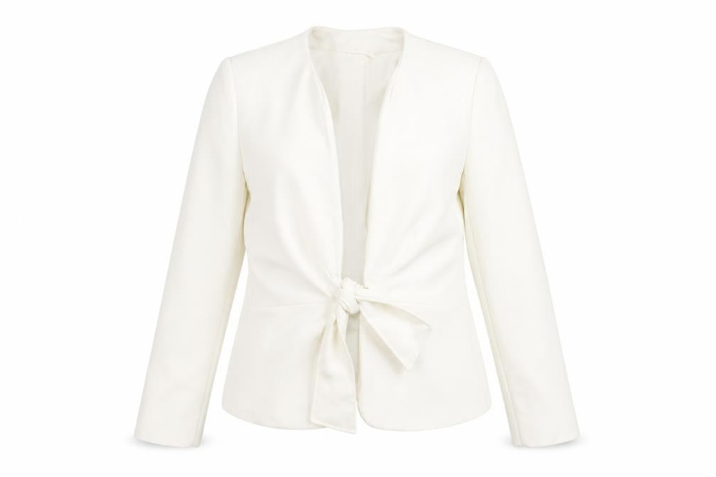 BHS Women's Ivory Belted Jacket Size 14 Formal
