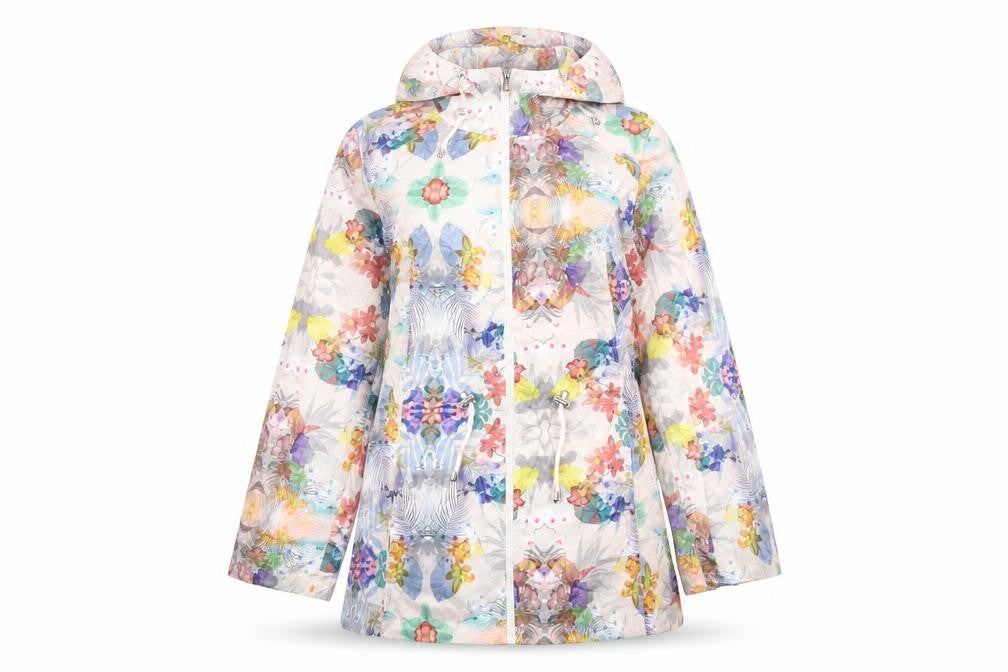 Susan Graver Women's Multicoloured Floral Puffer Jacket M