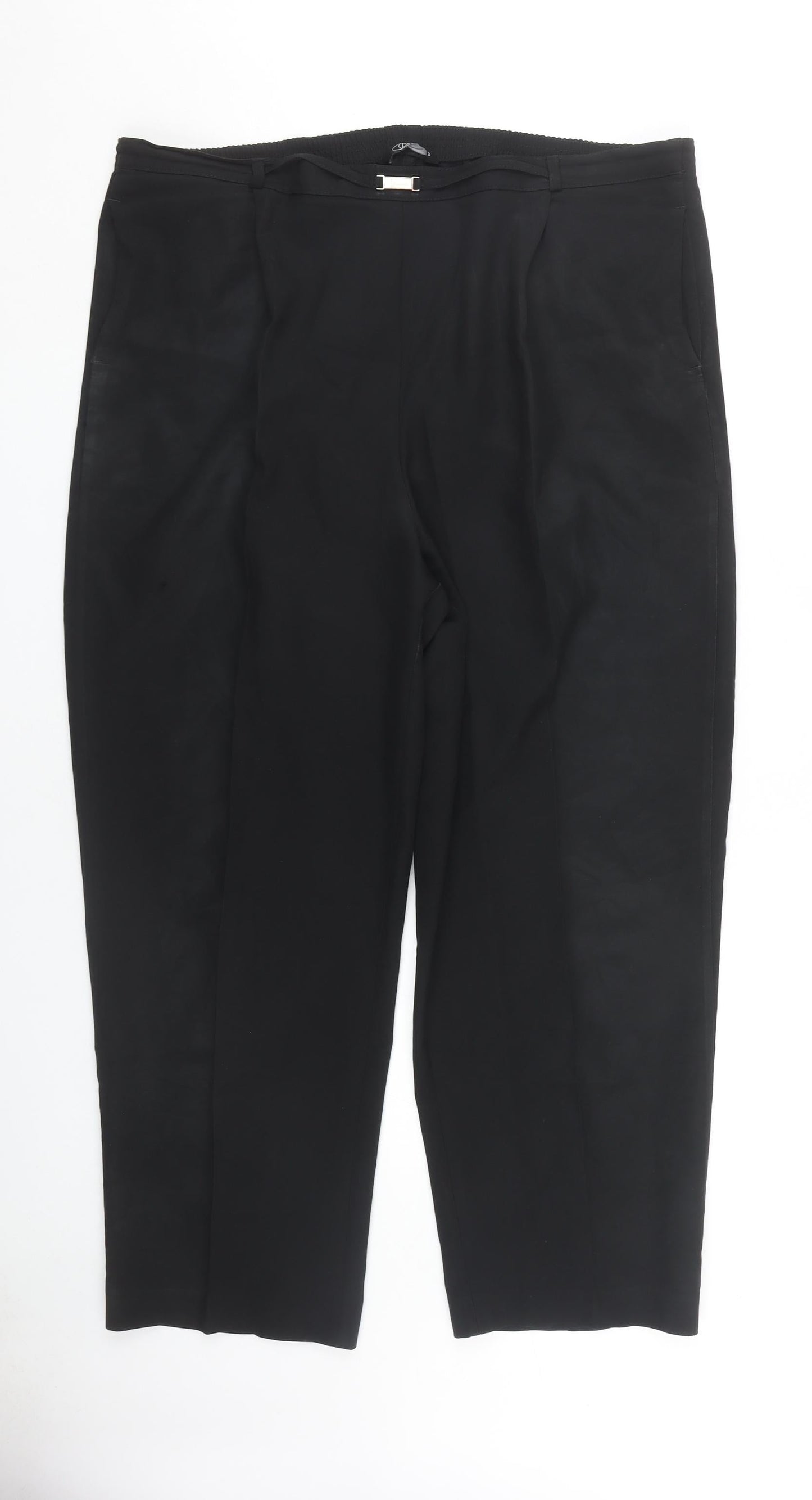 BM Women's Black Polyester Trousers Size 18
