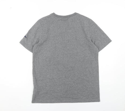 Superdry Women's Grey Crew Neck T-Shirt, Size 10, Casual