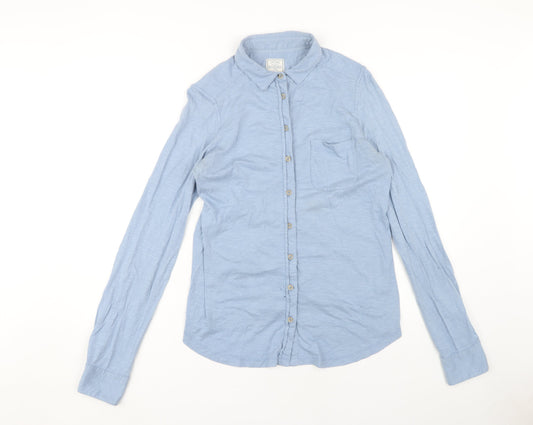 Fat Face Women's Blue Button-Up Shirt Size 10