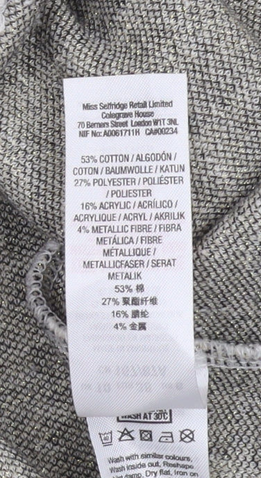 Miss Selfridge Women's Grey Check Cropped Jacket Size 10