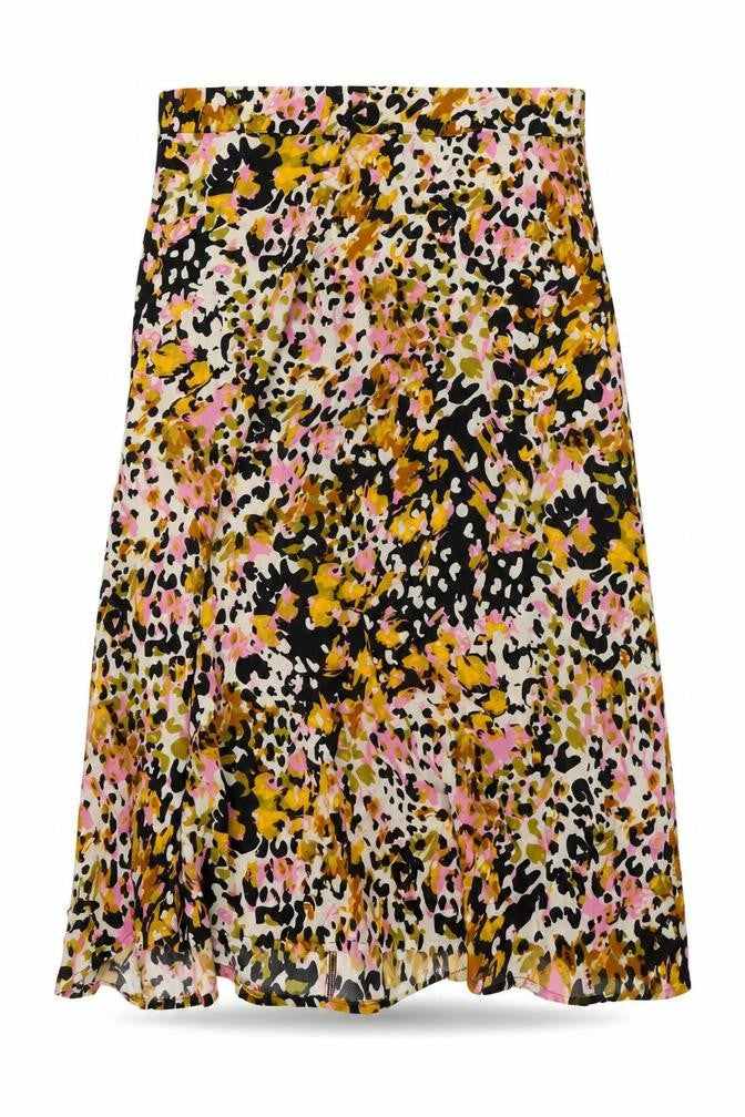 Front view of JDY Women's Multicoloured Animal Print Skirt, size 16