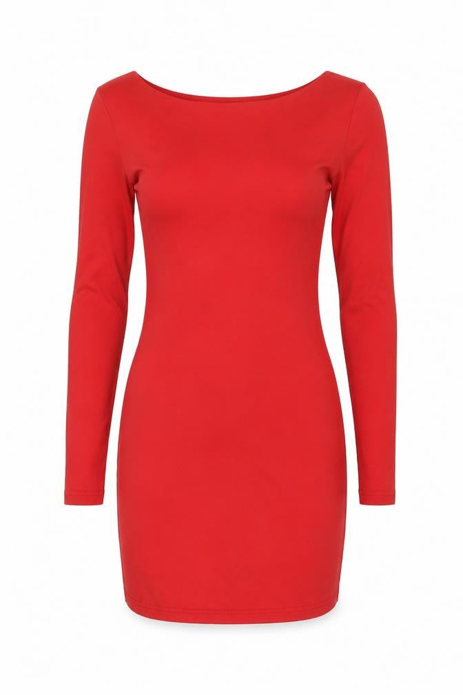 WYDLR Women's Red Long Sleeve Dress, XS