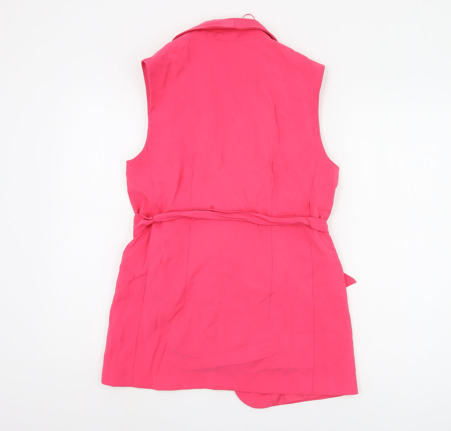 Marks and Spencer Pink Waistcoat Women Size 10 Belted