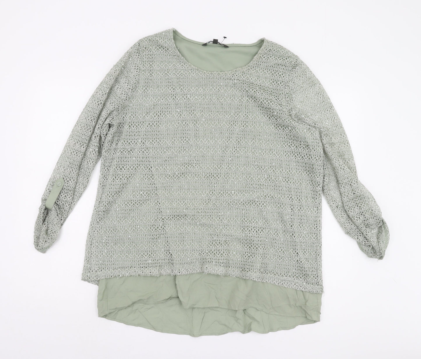 Bonmarché Women's Green Knit Blouse Size 18