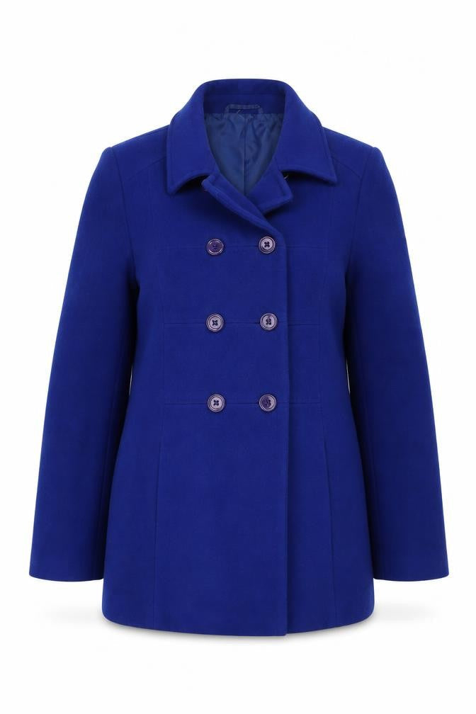 John Lewis Women's Blue Pea Coat, Size 14, Classic Style